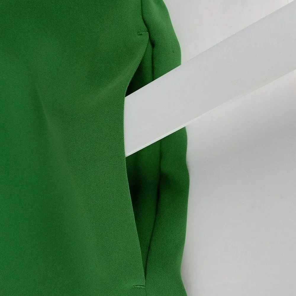 Chico's Wide Leg Crop Pants Kelly Green Eyelet Scallop Hem Sz 8 Preppy NWT $119 - Picture 12 of 14